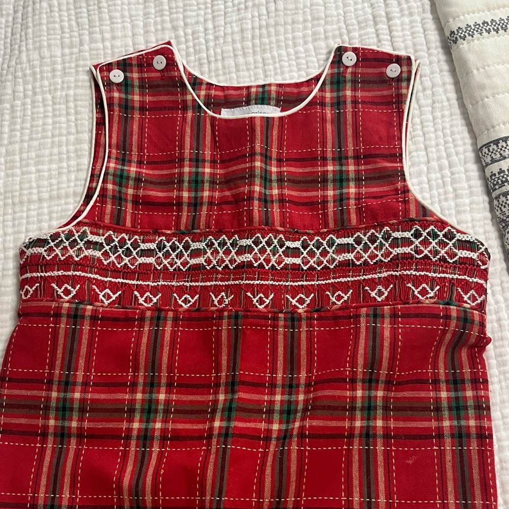 Smocked Red Plaid Longall - Picture 4 of 6